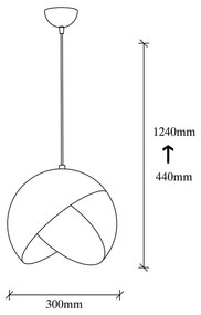 Czarno-brązowa lampa wisząca z metalowym kloszem ø 30 cm Pacman – Opviq lights