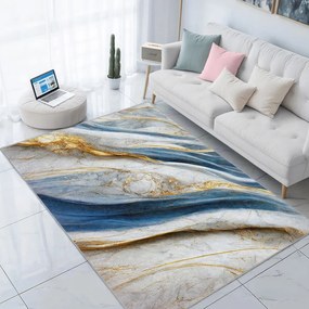 Niebieski dywan odpowiedni do prania 80x150 cm Golden Spill – Mila Home