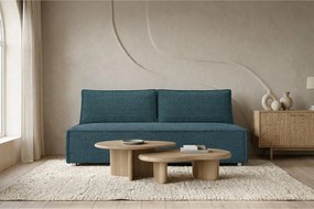 Sofa z funkcją spania i pojemnikiem DUO, tkanina sztruksowa Poso, Lazurowy