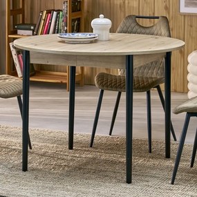 Okrągły stół z funkcją rozkładania Pivot Halmar dąb artisan/czarny