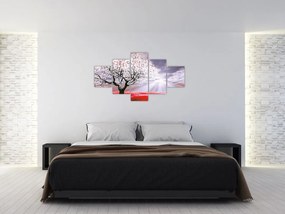 Czerwony obraz drzewa (125x70 cm)