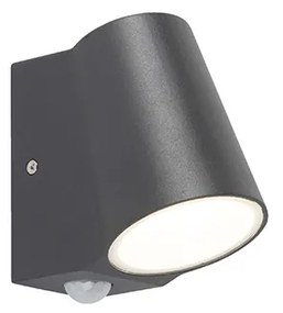 Zewnetrzna Lampa zewnętrzna antracytowa z czujnikiem ruchu w zestawie z LED - Uma Nowoczesny Oswietlenie zewnetrzne