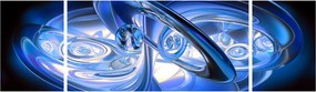 Niebieski abstrakcyjny obraz (170x50 cm)