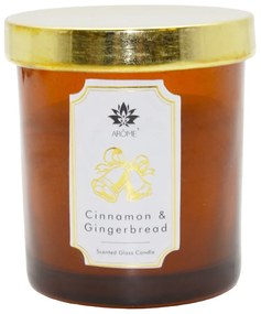 Świeca zapachowa w kolorowym szkle z pokrywką,Cinnamon &amp; Gingerbread, 125 g
