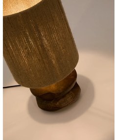 Lampa stołowa z litego drewna akacjowego w ciemnym naturalnym kolorze (wysokość 43 cm) Kor – Kave Home