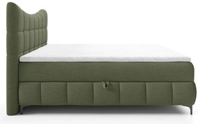 Zielone tapicerowane łóżko z pojemnikiem 5 rozmiarów - Verrado