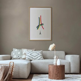 Plakat Abstrakcyjna Wieża Eiffla 29,7x42 cm z ramą złotą z marginesem ARTGEIST B