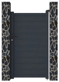 Furtka rozwierna NAZARIO, pełna, z aluminium w kolorze antracytowym – 103 × 180 cm (szer. × wys.)
