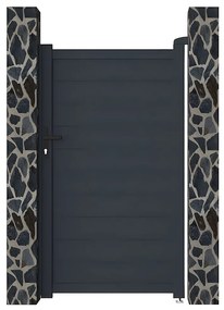 Furtka rozwierna NAZARIO, pełna, z aluminium w kolorze antracytowym – 100 × 173 cm (szer. × wys.)