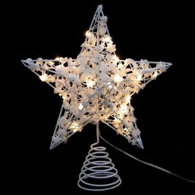 LED świetlna gwiazda na choinkę WHITE STAR 25 cm, biała