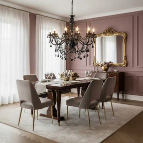 Czarny świecznikowy żyrandol kryształowy - 5X EX99 C6-Z20