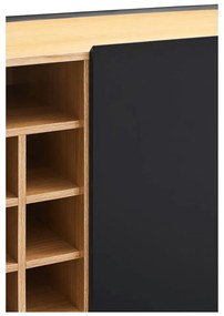 Czarna wysoka komoda w dekorze dębu 95x120 cm Arista – Teulat