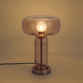 Lampa stołowa Hotel Chic ciemny brąz z brązowym szkłem - Amara