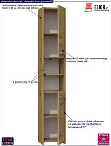 Szafka łazienkowa Boleris 2X - dąb artisan