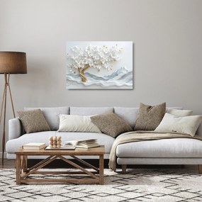 Obraz na szkle – Eleganckie drzewo życia 3D (70x50 cm)