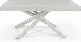 Rozkładany biały drewniany stół 160x90 cm - 260x90 cm - TRASTEVERE