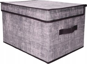 Organizer tekstylny Granatowy 60x40x30 cm z pokrywką pudełko do domu salonu