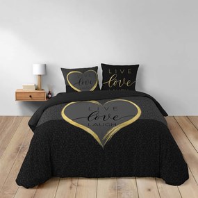 Czarna bawełniana pościel dwuosobowa 200x200 cm Crazy Love – douceur d'intérieur