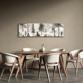 Obraz - Las z niedźwiedziami (170x50 cm)