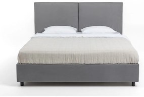 Szare tapicerowane łóżko dwuosobowe ze schowkiem z materacem i stelażem 180x200 cm Myra Bold – Bonami Selection