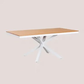 Prostokątny Stół Ogrodowy 180x100 Cm Z Drewna Eukaliptusowego I Aluminium Archer Gardenia Biel - Sklum