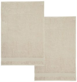 Beżowe bawełniane ręczniki kąpielowe frotte zestaw 2 szt. 90x140 cm Anti-Bacterial – Catherine Lansfield