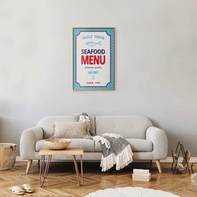 Plakat Menu 60x90 cm z ramą złotą bez marginesu ARTGEIST B