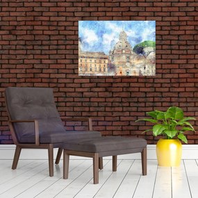 Obraz na szkle - Kościół Santa Maria di Loreto, Rzym, Włochy (70x50 cm)