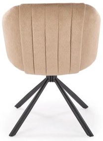 Krzesło tapicerowane K533 cappuccino/czarne obracane HALMAR