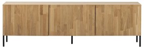 Szafka pod TV z litego drewna dębowego w naturalnym kolorze 180x56x46 cm Bono – WOOOD