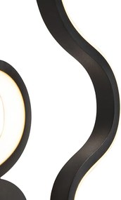 Nowoczesna lampa ścienna czarna w komplecie z LED - Plomp