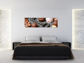 Obraz czekolady i kluczy (170x50 cm)