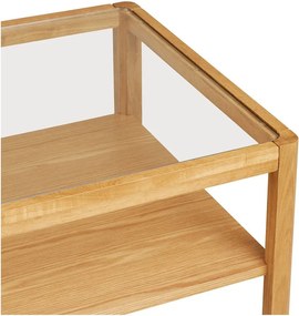 Stolik ze szklanym blatem w naturalnym kolorze 60x110 cm Lourmarin – House Nordic