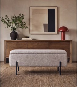 Beżowa ławka z materiału bouclé Watford – House Nordic