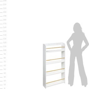 Regał na książki dla dzieci, 4 poziomy, 55 x 15 x 112 cm