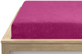 PrzytulneMieszkanie.pl Prześcieradło frotte EXCLUSIVE purpurowe 180 x 200 cm