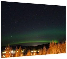 Obraz na szkle - zorza polarna (70x50 cm)