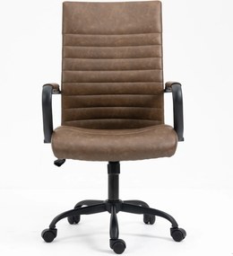 Fotel biurowy, obrotowy Hexon, brązowa ekoskóra