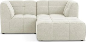 Beżowy narożnik z materiału bouclé (prawostronny/z szezlongiem) Aloha – Makamii