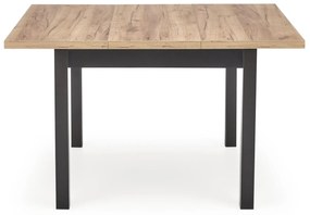 TIAGO KWADRAT stół rozkładany 90-125/90/75 cm dąb craft,czarny loft tradycyjny 4/6 osobowy