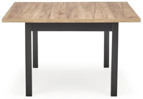 TIAGO KWADRAT stół rozkładany dąb craft,czarny loft tradycyjny 4/6 osobowy