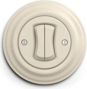 Kliklap - Retro podwójny przycisk z ramką, beżowy
