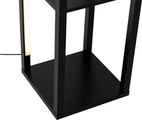 Designerska lampa podłogowa czarna w komplecie z diodą LED z 3-stopniową regulacją jasności - Tianna