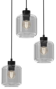 Lampa wisząca SOMBRA SMOKED 3xE27, potrójna, 3 klosze, na kole