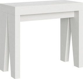 Konsola rozkładana 90x40/300 cm Naxy Frassino biała