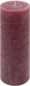 Zestaw świec rustykalnych, 20 cm, Ø 7,5 cm, bordowy, 2 szt.