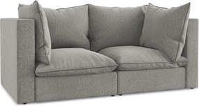 2-osobowa kanapa modułowa - z tkaniny welwetowej - szary - MANAO