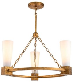 Elstead KRISTY3-DG-OPAL - Żyrandol na pręcie KRISTY 3xE27/40W/230V miedziany