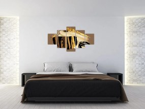 Obraz - Abstrakcja złotobrązowy N⁰2 (125x70 cm)