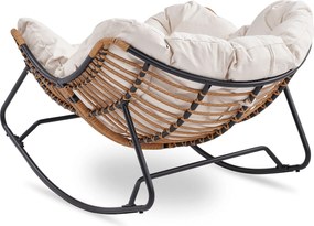 Fotel Bujany Ogrodowy ELTON na Płozach Beżowy Nowoczesny